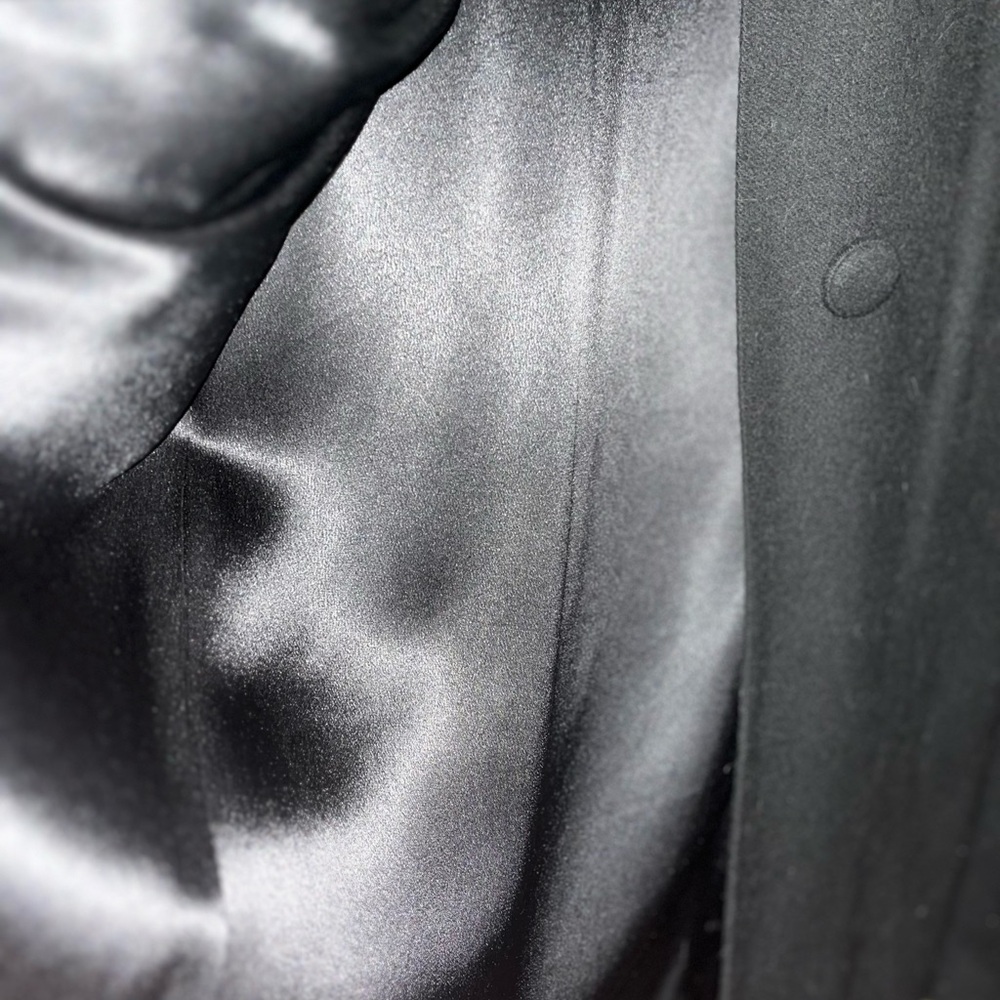 Empress Cashmere Black Coat with Brown Fur Trim and Satin lining - Picture 10 of 11